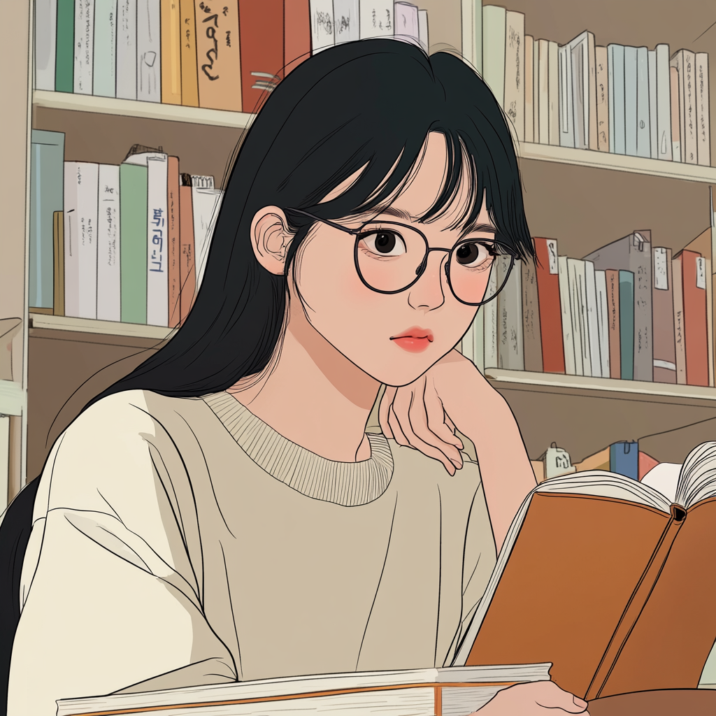a korean office worker is working hard in the office.